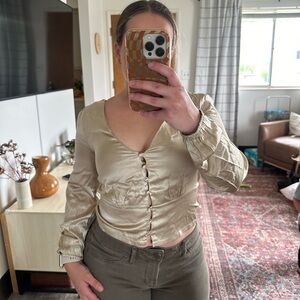 Silky gold blouse